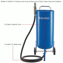 Global Industrial Portable Pressure Blaster, 20 Gallon -Abrasives Sales Store 320777IN 1wco