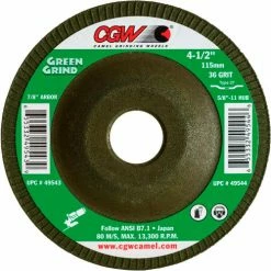 CGW Abrasives Grinding Wheel, 4-1/2" Dia. x 5/32" Thick x 7/8" 36 Grit, Zirconia/Aluminum Oxide - Pkg Qty 25