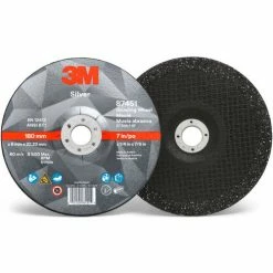 3M™ Silver Depressed Center Grinding Wheel, 7" x 1/4" x 7/8" T27, Ceramic Grain, 36 Grit - Pkg Qty 20 -Abrasives Sales Store 333 00051125874519