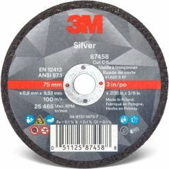 3M™ Silver Cut-off Wheel, 3" x .035" x 3/8" T1, Ceramic Grain, 36 Grit - Pkg Qty 50 -Abrasives Sales Store 333 00051125874588