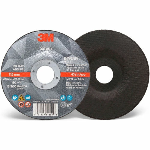 3M™ Silver Cut-off Wheel, 6" x 0.045" x 7/8" T27, Ceramic Grain, 36 Grit - Pkg Qty 50 1 3M™ Silver Cut-off Wheel, 6" x 0.045" x 7/8" T27, Ceramic Grain, 36 Grit - Pkg Qty 50