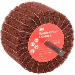 3M™ Scotch-Brite™ Combi-S Wheel 80799 3" x 1-3/4" x 1/4" Shank P180 Grit Aluminum Oxide
