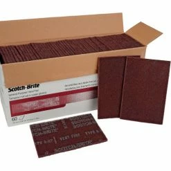 3M™ Scotch-Briteᴗ General Purpose Hand Pad, 6" x 9" Alum/Ox VFN, Maroon-60 Pads