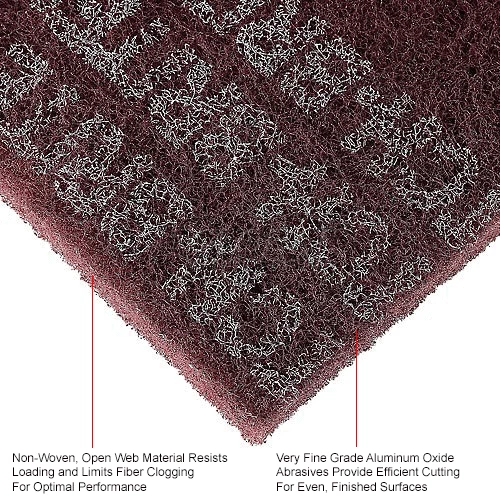 3M™ Scotch-Briteᴗ General Purpose Hand Pad, 6" x 9" Alum/Ox VFN, Maroon-60 Pads 7 3M™ Scotch-Briteᴗ General Purpose Hand Pad, 6" x 9" Alum/Ox VFN, Maroon-60 Pads - Image 7