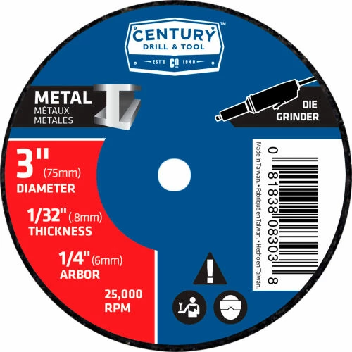 Century Drill & Tool Century Drill 08303 Cutting Wheel 3" x 1/4" Aluminum Oxide 1 Century Drill & Tool Century Drill 08303 Cutting Wheel 3" x 1/4" Aluminum Oxide