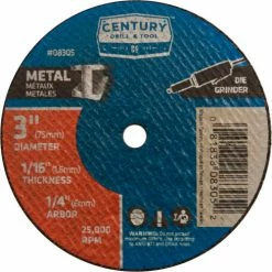 Century Drill & Tool Century Drill 08305 Cutting Wheel 3" x 1/4" Aluminum Oxide