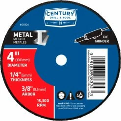 Century Drill & Tool Century Drill 08324 Grinding Wheel Bulk 4" x 3/8" Aluminum Oxide