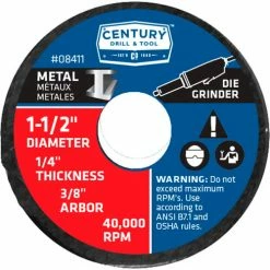 Century Drill & Tool Century Drill 08411 Grinding Wheel 3Pak 1-1/2" x 3/8" Aluminum Oxide