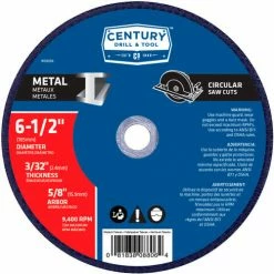 Century Drill & Tool Century Drill 08806 Abrasive Saw Blade 6-1/2" x 5/8" Fiberglass
