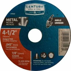 Century Drill & Tool Century Drill 75523 Cutting Wheel 4-1/2" x 7/8" Aluminum Oxide