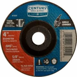 Century Drill & Tool Century Drill 75551 Depressed Center Grinding Wheel 4" x 5/8" Type 27 Aluminum Oxide