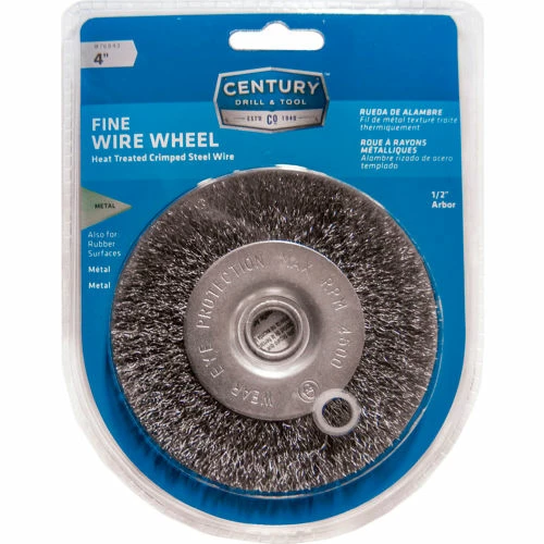 Century Drill & Tool Century Drill 76843 Bench Grinder Wire Wheels 4" Dia. Steel Crimped 1 Century Drill & Tool Century Drill 76843 Bench Grinder Wire Wheels 4" Dia. Steel Crimped