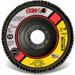 CGW Abrasives 35714 Z4 Flap Disc 4-1/2" X 5/8-11" 60 Grit Premium Zirconia Made In The USA - Pkg Qty 10