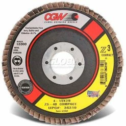 CGW Abrasives 36311 Abrasive Flap Disc 4-1/2" x 7/8" 60 Grit Zirconia - Pkg Qty 10