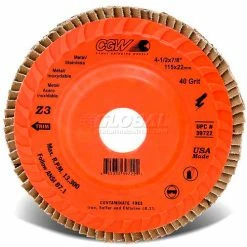 CGW Abrasives 39722 Abrasive Flap Disc 4-1/2" x 7/8" 40 Grit Zirconia - Pkg Qty 10