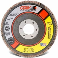 CGW Abrasives 42101 Abrasive Flap Disc 4" x 5/8" 24 Grit Zirconia - Pkg Qty 10