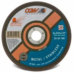 CGW Abrasives 45226 Cut-Off Wheel 5" x 7/8" 60 Grit Type 1 Zirconia Aluminium Oxide - Pkg Qty 50