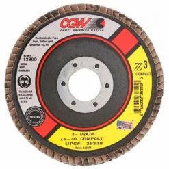 CGW Abrasives 36310 Abrasive Flap Disc 4-1/2" x 7/8" 40 Grit Zirconia - Pkg Qty 10