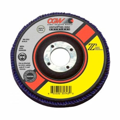 CGW Abrasives 54001 Abrasive Flap Disc 4-1/2" x 7/8" 36 Grit Zirconia - Pkg Qty 10 1 CGW Abrasives 54001 Abrasive Flap Disc 4-1/2" x 7/8" 36 Grit Zirconia - Pkg Qty 10