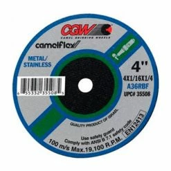 CGW Abrasives 59104 Metal Cut-Off Wheel 3" x 1/4" Type 1 36 Grit Aluminium Oxide - Pkg Qty 50