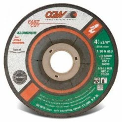 CGW Abrasives 70104 Depressed Center Wheel 7" x 1/4" x 5/8- 11 INT Type 27 30 Grit Aluminum Oxide - Pkg Qty 10