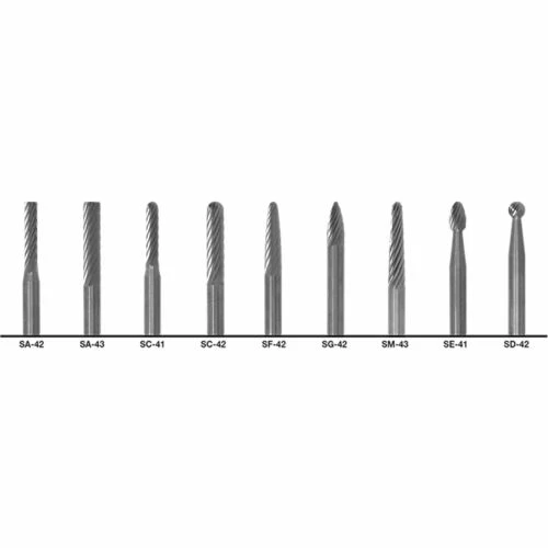 Cle-Line 1855 Double-Cut Bur, 9 Piece Set with 3/32, 1/8 Set Size 1 Cle-Line 1855 Double-Cut Bur, 9 Piece Set with 3/32, 1/8 Set Size