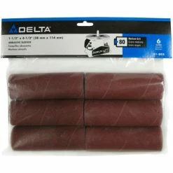 Delta 31-805 1-1/2 In x 4-1/2 In 80G 6 Pc Spindle Sanding Sleeves For SA350K B.O.S.S. Spindle Sander