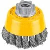 DeWalt DW4910 HP Wire Cup Brush 3" x 5/8-11" .020" Carbon Knotted Wire Carbon Steel
