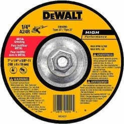 DeWalt DW4999 Metal Grinding Wheel Type 27 7" DIA. 24 Grit Aluminum Oxide - Pkg Qty 10