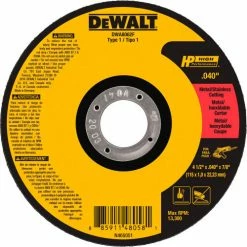 DeWalt DWA8062F HP Metal Cutting Wheels Type 1 4-1/2" x 7/8" Aluminum Oxide 60 Grit - Pkg Qty 25