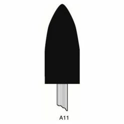 Grier Abrasives Mounted Point A11, 7/8" x 2" - 1/4x1-1/2 Shank, 60, Blue - Pkg Qty 50