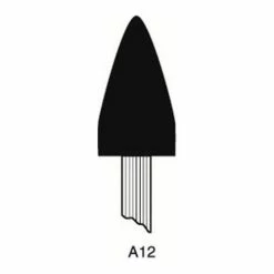 Grier Abrasives Mounted Point A12, 11/16" x 1-1/4" - 1/4x1-1/2 Shank, 60, Blue - Pkg Qty 50