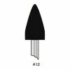 Grier Abrasives Mounted Point A12, 11/16" x 1-1/4" - 1/4x1-1/2 Shank, 60, Pink - Pkg Qty 50