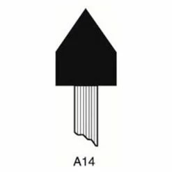 Grier Abrasives Mounted Point A14, 11/16" x 7/8" - 1/4x1-1/2 Shank, 60, Red - Pkg Qty 50