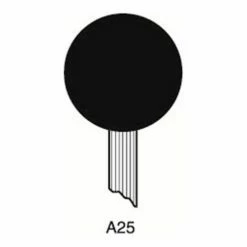 Grier Abrasives Mounted Point A25, 1" x 1" - 1/4x1-1/2 Shank, 60, Pink - Pkg Qty 50