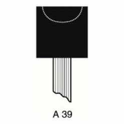 Grier Abrasives Mounted Point A39, 3/4" x 3/4" - 1/4x1-1/2 Shank, 60, Blue - Pkg Qty 50