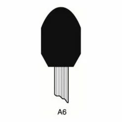 Grier Abrasives Mounted Point A6, 3/4" x 1-1/8" - 1/4x1-1/2 Shank, 60, Pink - Pkg Qty 50