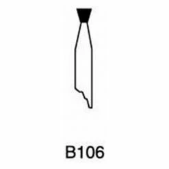 Grier Abrasives Mounted Point B106, 1/8" x 1/8" - 1/8x1-1/2 Shank, 120, Pink - Pkg Qty 100