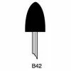 Grier Abrasives Mounted Point B42, 1/2" x 3/4" - 1/8x1-1/2 Shank, 80, Blue - Pkg Qty 100