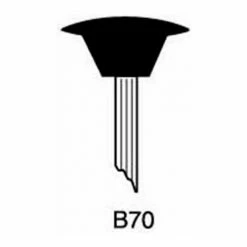 Grier Abrasives Mounted Point B70, 3/4" x 1/8" - 1/8x1-1/2 Shank, 80, Red - Pkg Qty 100