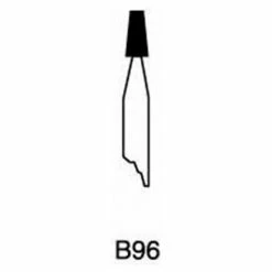 Grier Abrasives Mounted Point B96, 1/8" x 1/4" - 1/8x1-1/2 Shank, 120, Red - Pkg Qty 100