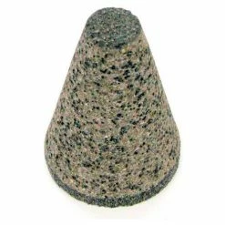 Grier Abrasives Cone Taper Side, Flat Tip, 1-1/2" x 3" - 3/8-24 Shank, 24, Brown - Pkg Qty 20