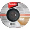 Makita® INOX Grinding Wheel, 36 Grit, Type 27, 5" Dia x 1/4"T x 7/8" Cntr Hole Dia, 25/Pk