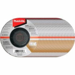 Makita® INOX Grinding Wheel, 36 Grit, Type 27, 5" Dia x 1/4"T x 7/8" Cntr Hole Dia, 5/Pk