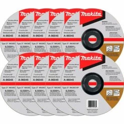 Makita® INOX Grinding Wheel, 36 Grit, Type 27, 7" Dia x 1/4"T x 7/8" Cntr Hole Dia, 10/Pk