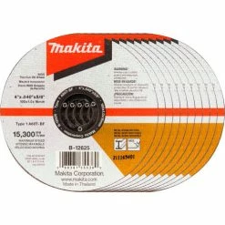 Makita® INOX Thin Cut-Off Wheel, 60 Grit, Type 27, 4" Dia x 1/25"T x 5/8" Cntr Hole Dia, 10/Pk