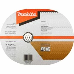 Makita® INOX Thin Cut-Off Wheel, 60 Grit, Type 1, 9" Dia x 5/64"T x 7/8" Cntr Hole Dia, 10/Pk