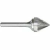 Monster Tool Made in USA SJ-3 Carbide Burr, 3/8" Diameter, Single Cut, 60 deg Cone