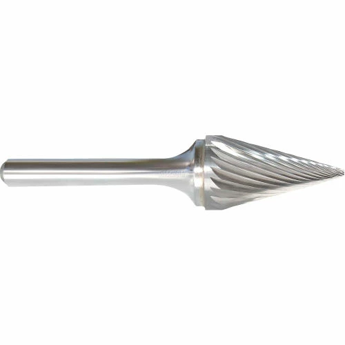 Monster Tool Made in USA SM-5 Carbide Burr, 1/2" Diameter, Single Cut, Pointed Cone, 28° Included Angle 1 Monster Tool Made in USA SM-5 Carbide Burr, 1/2" Diameter, Single Cut, Pointed Cone, 28° Included Angle