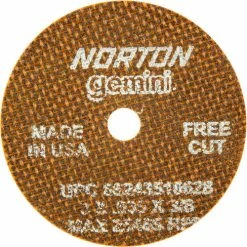 Norton 66243510628 Gemini Small Diameter Cut-Off Wheel 3" x .035" x 3/8" 60 Grit Alum. Oxide Type 1 - Pkg Qty 25